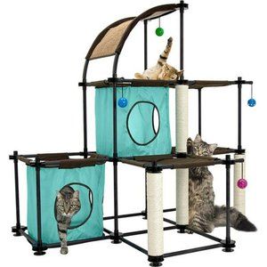 Kitty City Claw Indoor Mega Kit Cat Furniture, Corrugate Cat Scratcher, Cat Bed